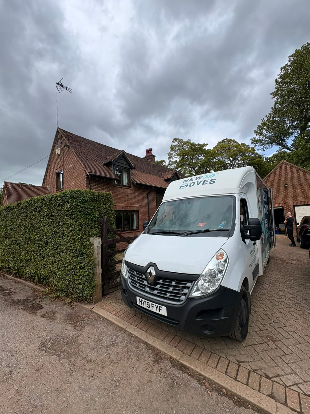 A New Moves Removals van outside the storage warehouse